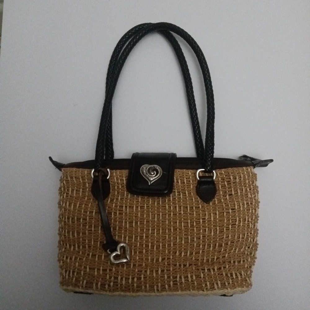 Brighton Black and Tan Woven Shoulder Bag